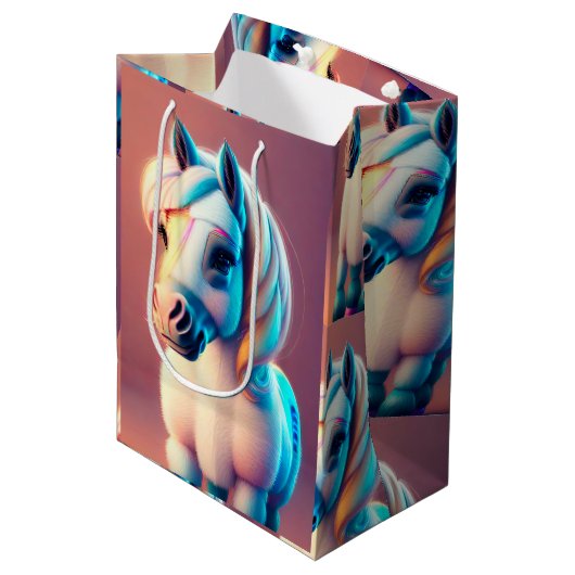 3D Spirit Pony 3 Medium Cadeauzakje (Voorkant Gekanteld)