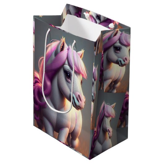 3D Spirit Pony 5 Medium Cadeauzakje (Voorkant Gekanteld)