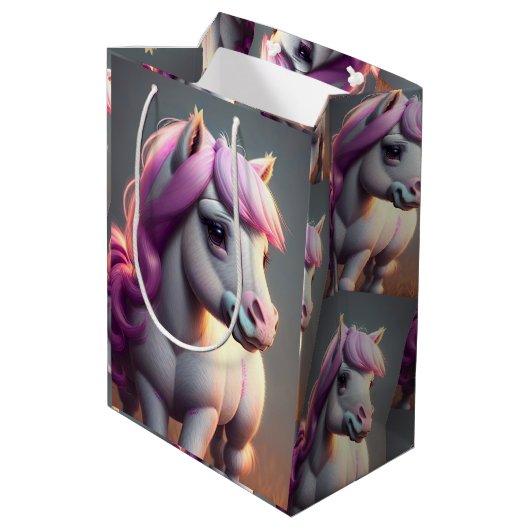 3D Spirit Pony 5 Medium Cadeauzakje (Achterkant Gekanteld)
