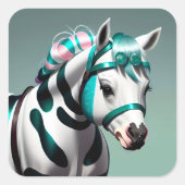 3D Spirit Pony 7 Vierkante Sticker (Voorkant)