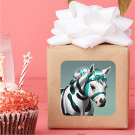 3D Spirit Pony 7 Vierkante Sticker