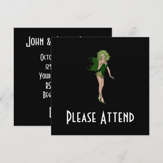 3D St. Patrick's Day Green Fairy Kaart (Voorkant / Achterkant)