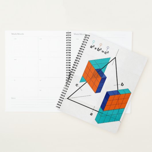 3D Stelling van Pythagoras Wiskunde Planner (Display)