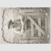 3D stenen cowboy ranch poort sculptuur Tissuepapier (Voorkant)