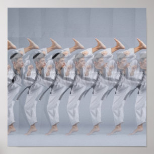 3D Stereogram Karate Poster