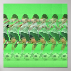 3D Stereogram Voetbalposter Poster
