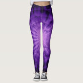 3D sterlicht, violet gordijn wasdoek K Leggings (Voorkant)