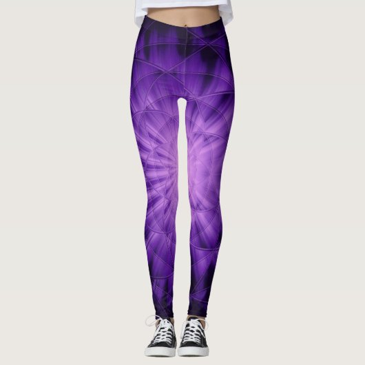 3D sterlicht, violet gordijn wasdoek K Leggings (Voorkant)