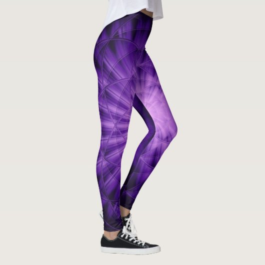 3D sterlicht, violet gordijn wasdoek K Leggings (Rechts)