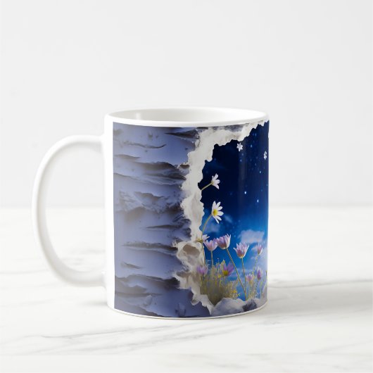 3D-Sterrennacht ontwerp Koffiemok (Links)
