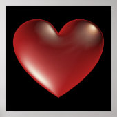3D stijl hart symbool rood poster (Voorkant)