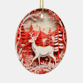 3D Stijl Herten Buck Land Kerstvakantie Keramisch Ornament (Rechts)