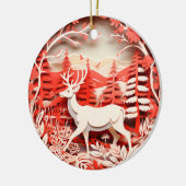 3D Stijl Herten Buck Land Kerstvakantie Keramisch Ornament (Links)