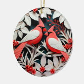 3D Stijl Kardinaal Vogelland Kerstvakantie Keramisch Ornament (Links)