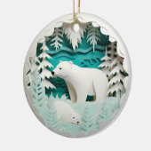 3D Stijl Polar Beer Winterkerstvakantie Keramisch Ornament (Links)