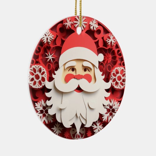 3D Stijl Sinterklaas Kerstvakantie Keramisch Ornament (Rechts)