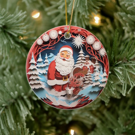 3D Stijl Sinterklaas Kerstvakantie Keramisch Ornament (Boom)