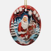 3D Stijl Sinterklaas Kerstvakantie Keramisch Ornament (Rechts)