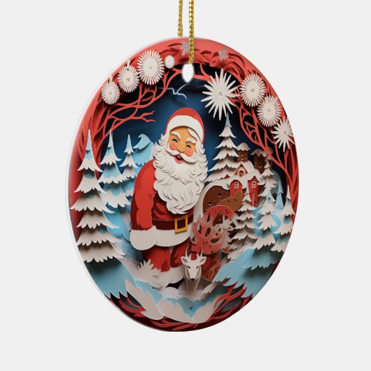 3D Stijl Sinterklaas Kerstvakantie Keramisch Ornament (Rechts)