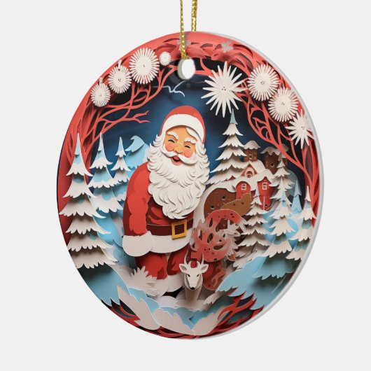 3D Stijl Sinterklaas Kerstvakantie Keramisch Ornament (Links)