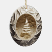 3D Stijl Winter Boom Kerstvakantie Keramisch Ornament (Rechts)
