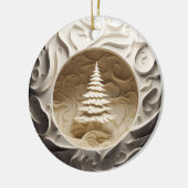 3D Stijl Winter Boom Kerstvakantie Keramisch Ornament (Links)