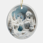3D Stijl Winter Sneeuw Kerstvakantie Keramisch Ornament (Links)