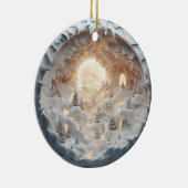 3D Stijl Winter Sneeuwgrot Kerstvakantie Keramisch Ornament (Rechts)