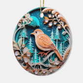 3D Stijl Winterl Vogelland Kerstvakantie Keramisch Ornament (Links)