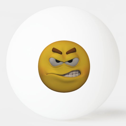 3D Stijlbocht Emoticon Pingpongbal (Voorkant)