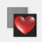 3D Stijlhartsymbool rood Magneet (Voorkant / Achterkant)