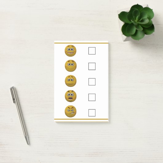 3d Stijlvol controleren Emoticon Post-it® Notes (Kantoor)