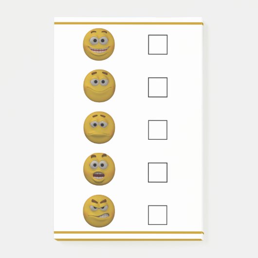 3d Stijlvol controleren Emoticon Post-it® Notes (Voorkant)
