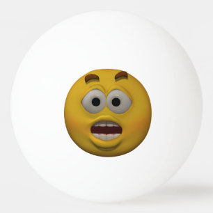 3D Style Affraid Emoticon Pingpongbal