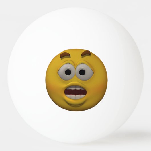 3D Style Affraid Emoticon Pingpongbal (Voorkant)