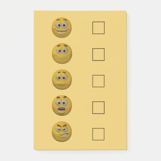 3D Style Mood Check Emoticon 2 Post-it® Notes (Voorkant)