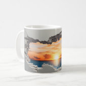 3D Sunrise over de oceaan Mok Wrap Sublimatie (Voorkant links)