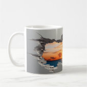 3D Sunrise over de oceaan Mok Wrap Sublimatie (Links)
