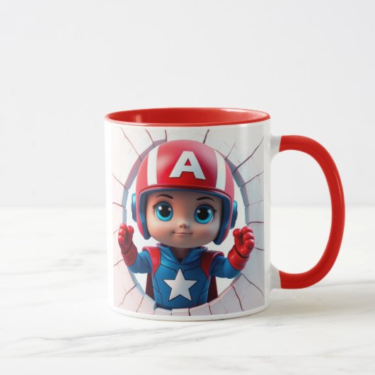 3D superhelden cartoon mok wrap ontwerp (Rechts)