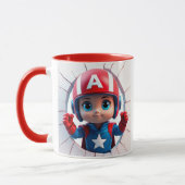 3D superhelden cartoon mok wrap ontwerp (Links)