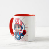 3D superhelden cartoon mok wrap ontwerp (Voorkant links)