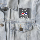 3D Superpower Vierkante Button 5,1 Cm (In situ)