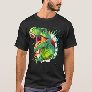 3D T-Rex Dinosaur Muur Smash Jongens Kids T-shirt