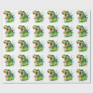 3D T-Rex Dinosaur Muur Smash Jongens Kids T-shirt Cadeaupapier