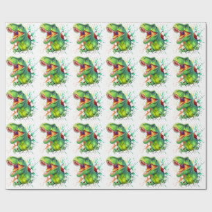 3D T-Rex Dinosaur Muur Smash Jongens Kids T-shirt Cadeaupapier