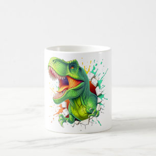 3D T-Rex Dinosaur Muur Smash Jongens Kids T-shirt Koffiemok