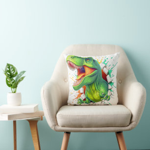 3D T-Rex Dinosaur Muur Smash Jongens Kids T-shirt Kussen