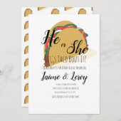 3D Taco Party Gender onthullen Uitnodiging (Voorkant / Achterkant)