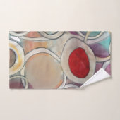 3D Tan and Burgundy Modern Pattern Bad Handdoek (Handdoek)