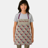 3D Tan and Burgundy Modern Pattern Schort (Insitu)